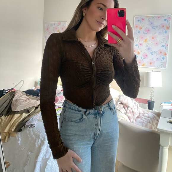 Sheet Brown Top - Picture 3 of 6